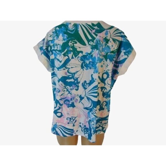 Disney Store Womens Splatter Princess Print Light Sweatshirt Knit Top XL Organic - Picture 4 of 8